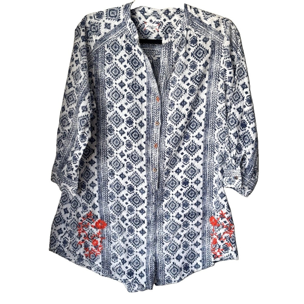 Lucky Brand Embroidered Romper Jumpsuit Boho Women's Size Small